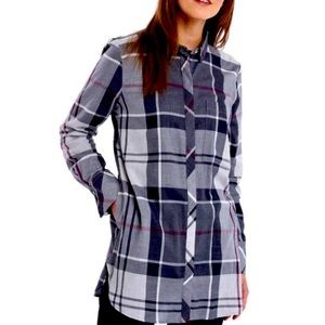 Barbour Glenn Cotton Tunic Juniper Winter Tartan Button Down